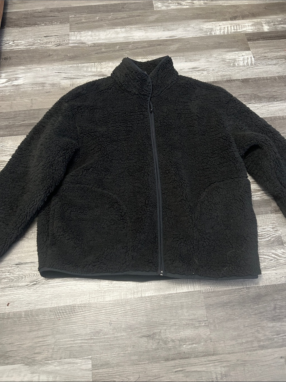 Original Use Black Sherpa Zip-Up Jacket